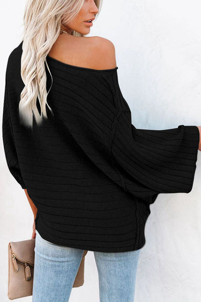 Round Neck Long Sleeve Knit Top-Angel Casuals