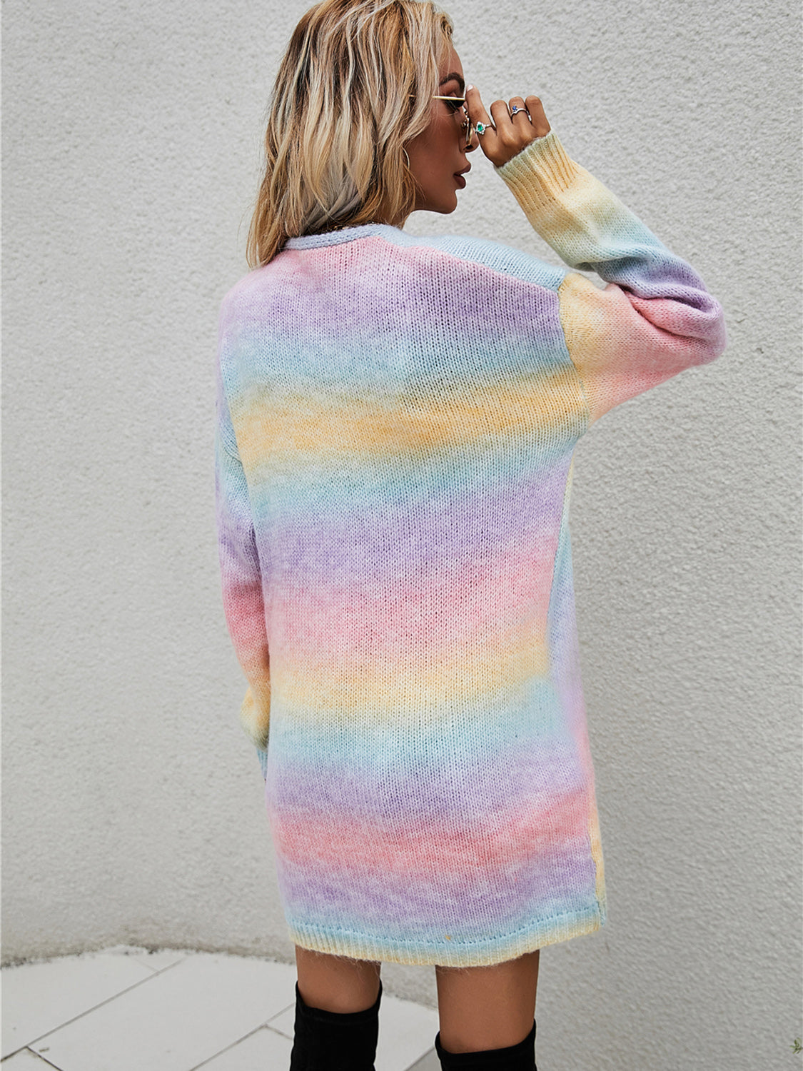 Angel Wings Full Size Pocketed Open Front Gradient Cardigan-Angel Casuals