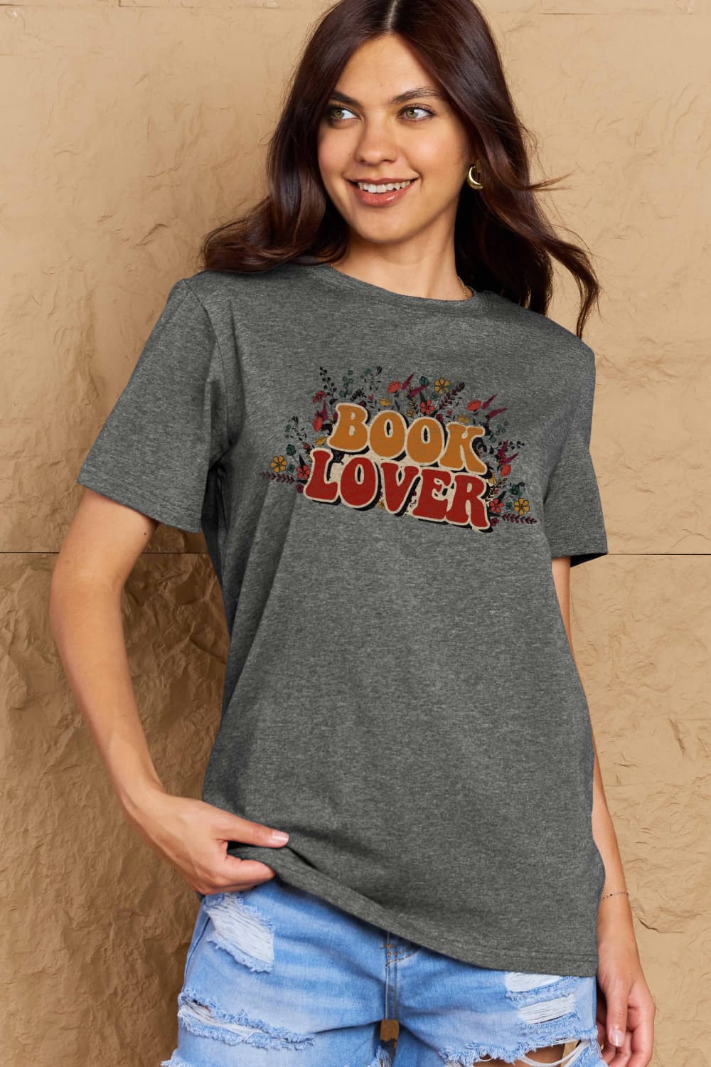 Simply Love Full Size BOOK LOVER Graphic Cotton Tee-Angel Casuals