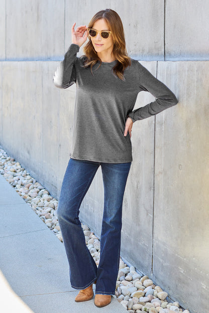 Basic Bae Full Size Round Neck Long Sleeve Top-Angel Casuals