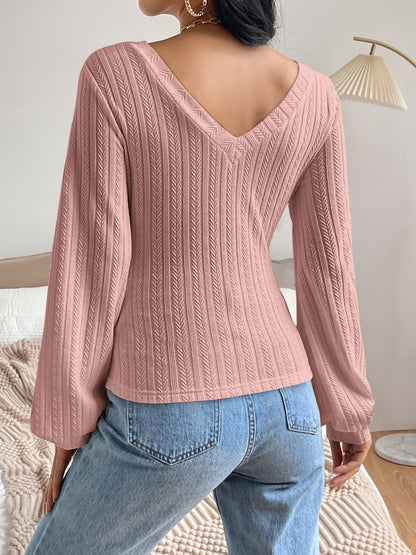 Honey V-Neck Long Sleeve T-Shirt-Angel Casuals