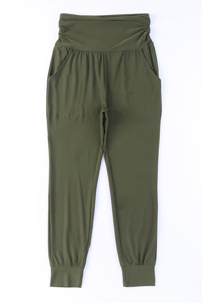 High-Rise Wide Waistband Joggers-Angel Casuals