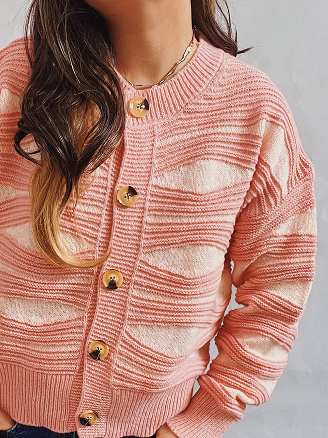 Color Block Button Front Cardigan-Angel Casuals