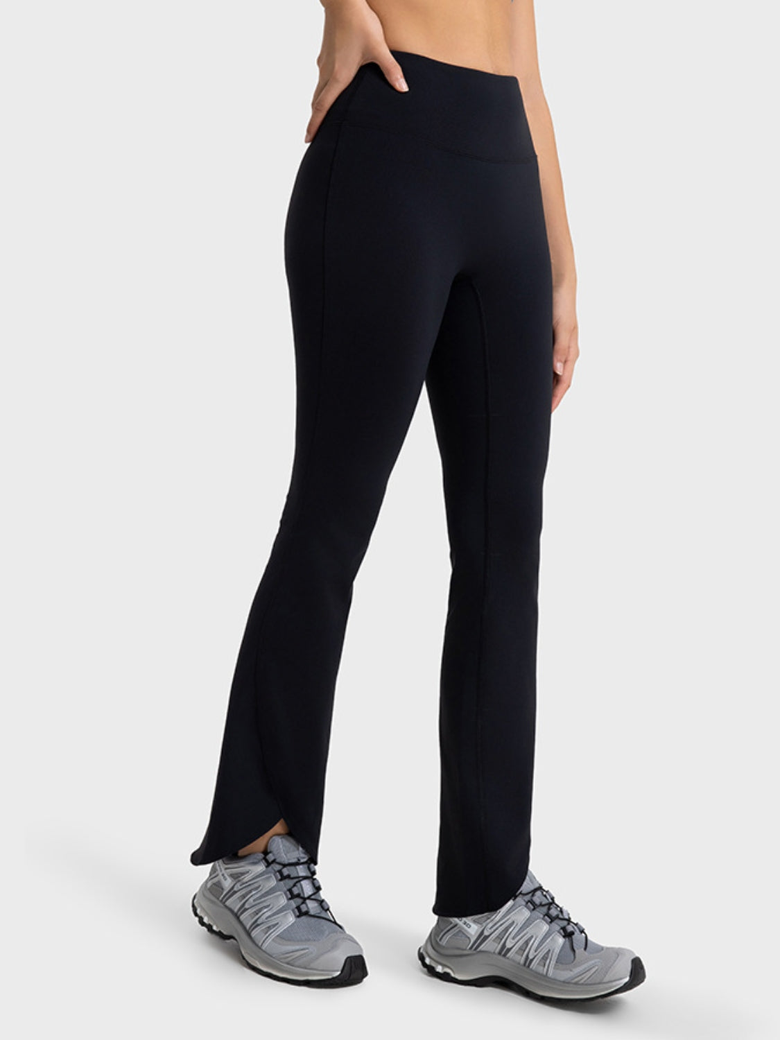 Wide Waistband Bootcut Sports Pants-Angel Casuals