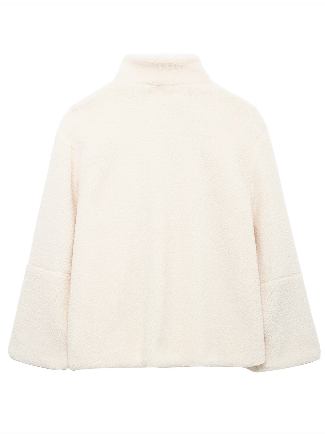 Turtleneck Zip Up Long Sleeve Plush Jacket-Angel Casuals