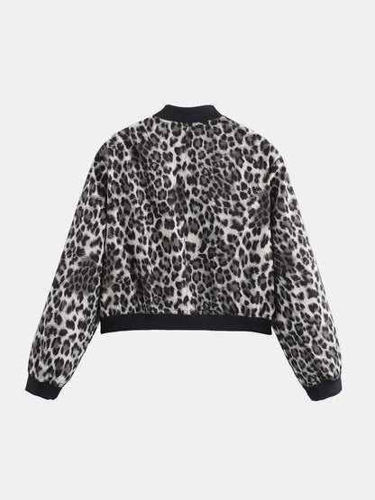Pocketed Snap Down Baseball Collar Jacket-Angel Casuals