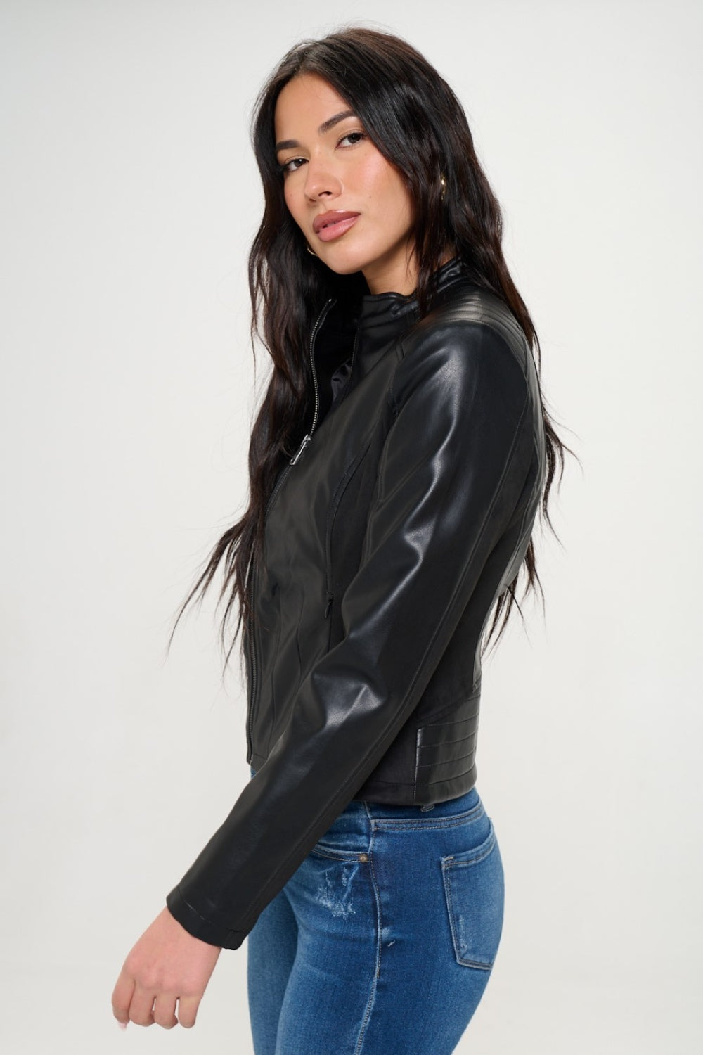 Coalition LA Zip Up Vegan Moto Jacket-Angel Casuals