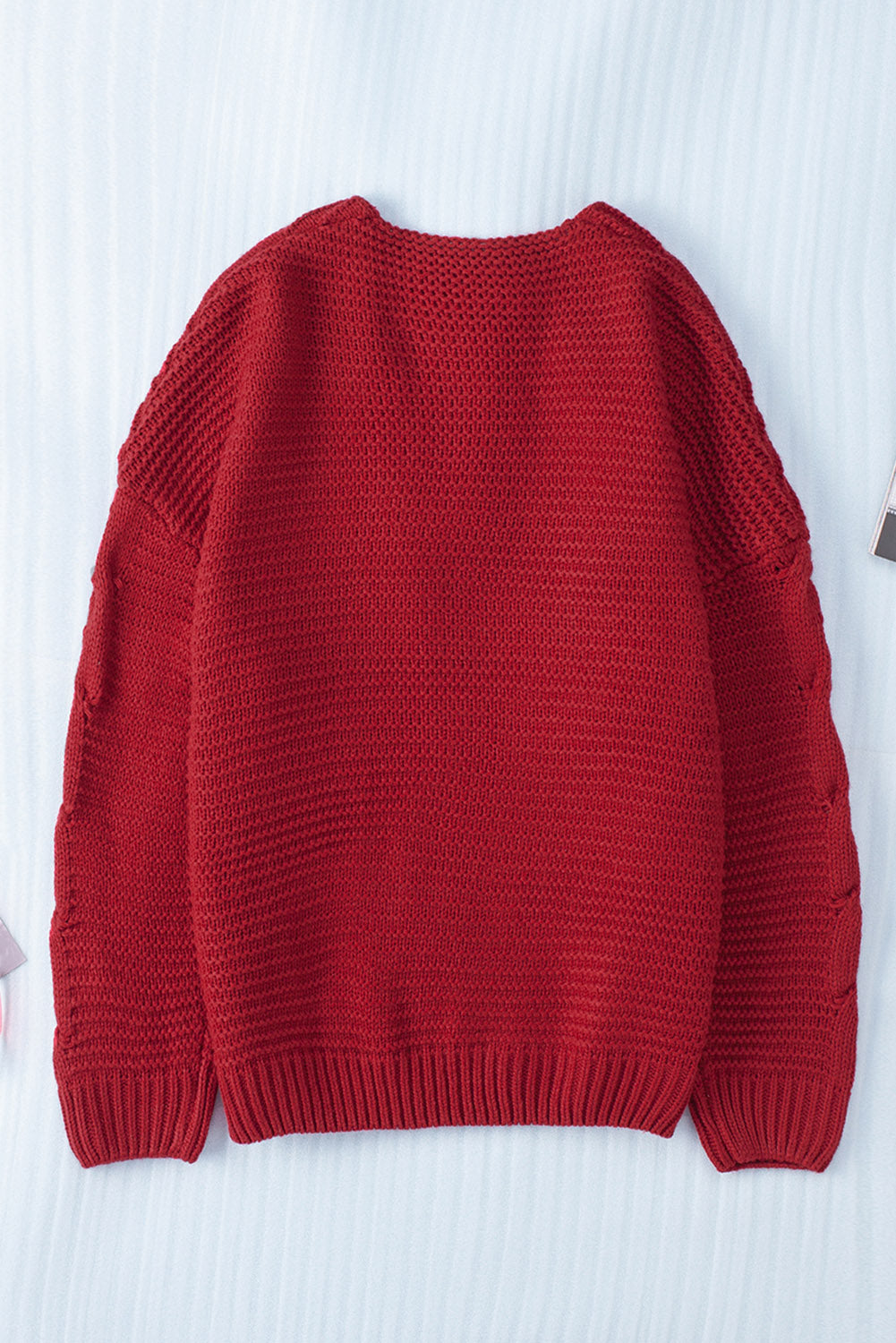 Cable-Knit Open Front Cardigan-Angel Casuals
