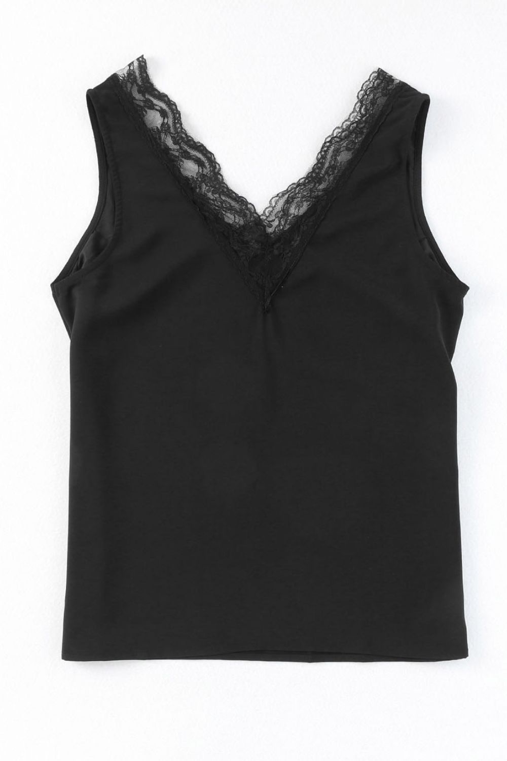 Lace Detail V-Neck Tank-Angel Casuals