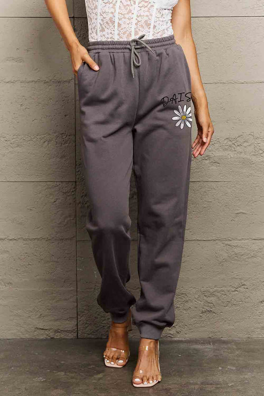 Simply Love Simply Love Full Size Drawstring DAISY Graphic Long Sweatpants-Angel Casuals