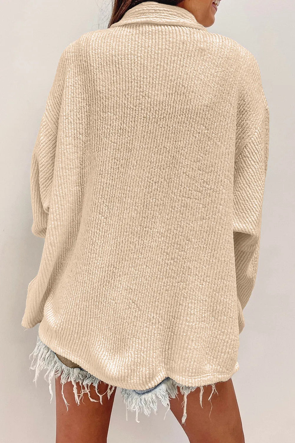 Button Up Long Sleeve Shacket-Angel Casuals