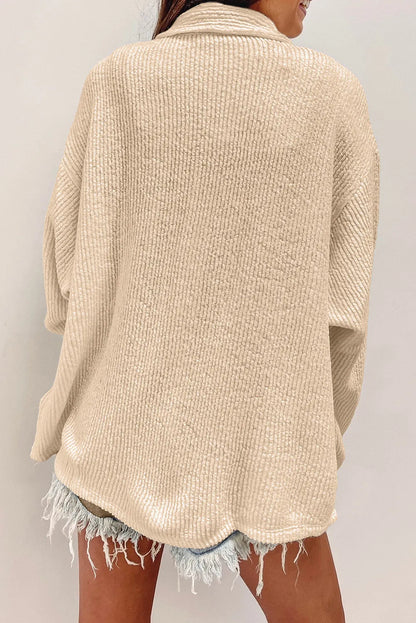 Button Up Long Sleeve Shacket-Angel Casuals