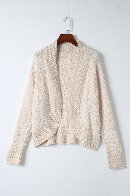 Solid Color Open Front Cardigan-Angel Casuals