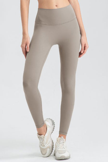 Wide Waistband Sport Leggings-Angel Casuals