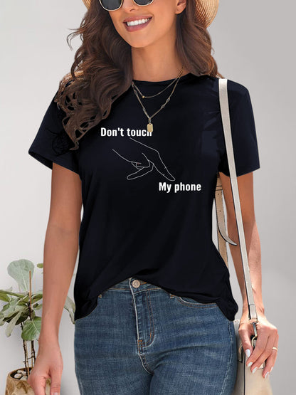 Graphic Round Neck Short Sleeve T-Shirt-Angel Casuals