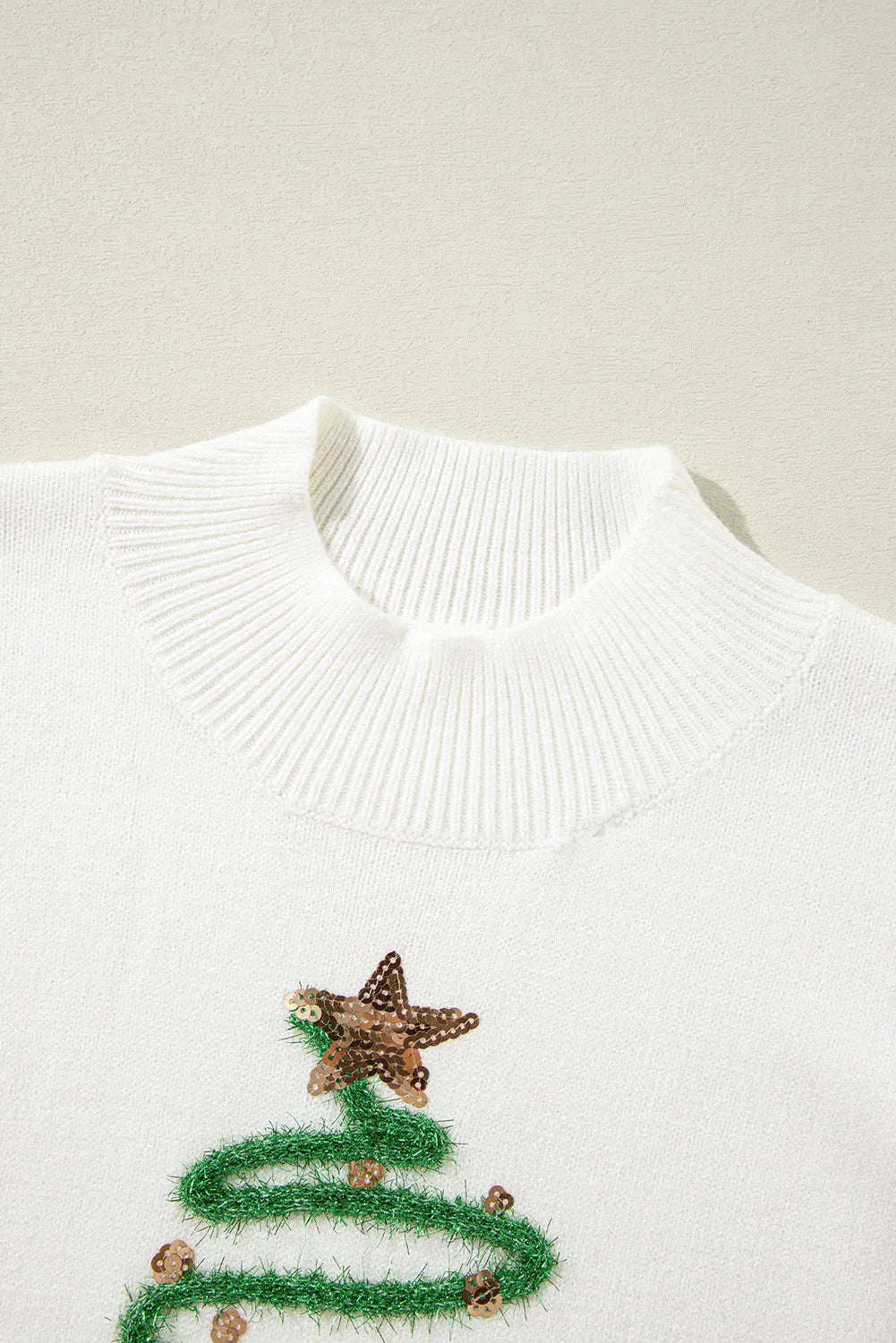 Sequin Mock Neck Short Sleeve Sweater-Angel Casuals