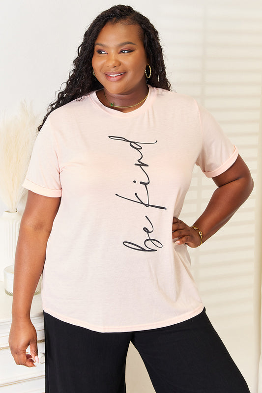 Simply Love BE KIND Graphic Round Neck T-Shirt-Angel Casuals