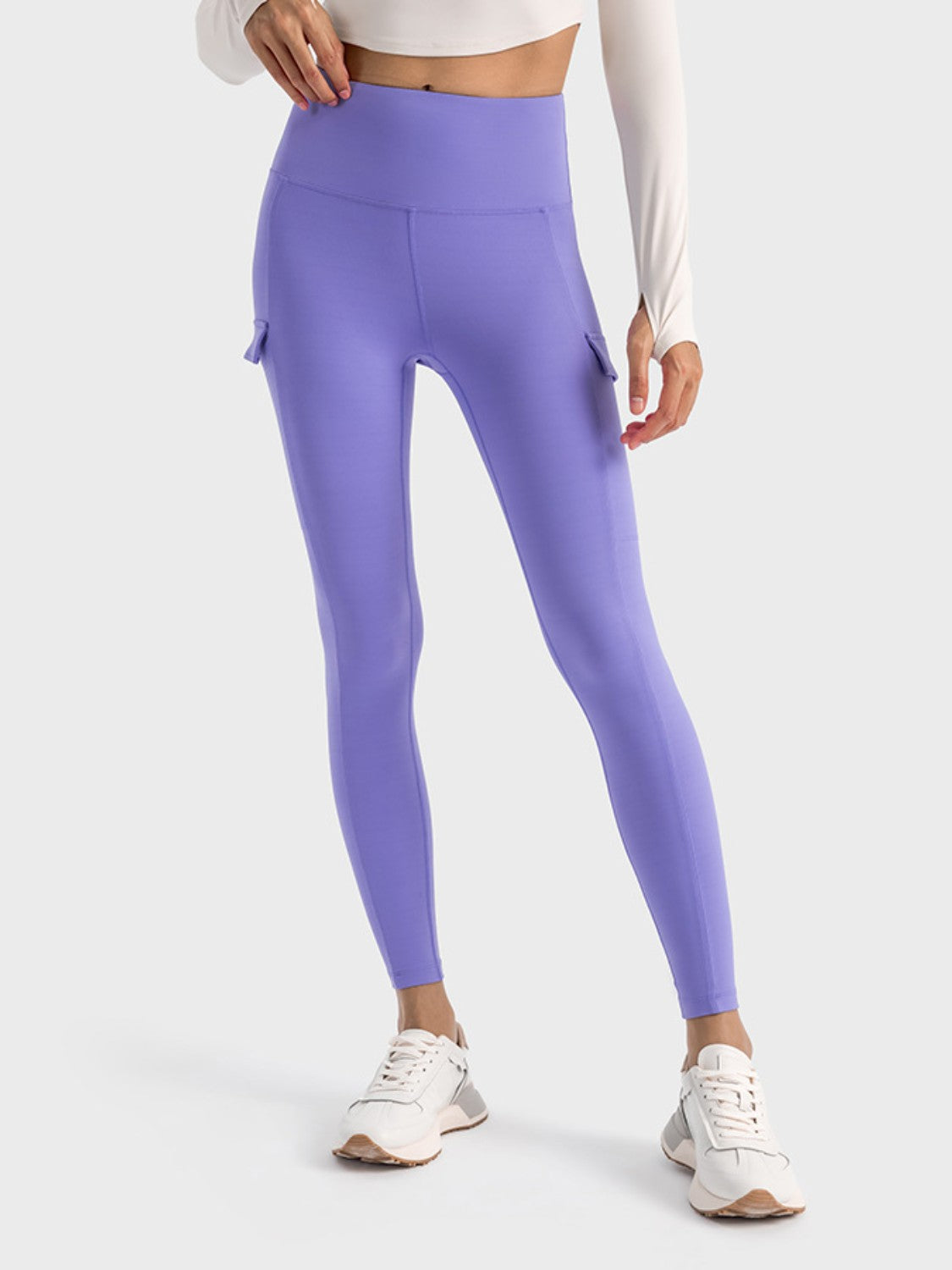 Wide Waistband Sports Leggings-Angel Casuals