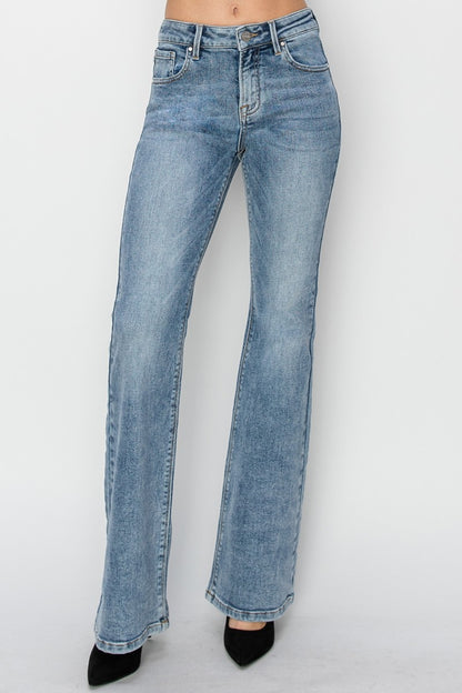 RISEN Full Size Mid Rise Bootcut Jeans-Angel Casuals