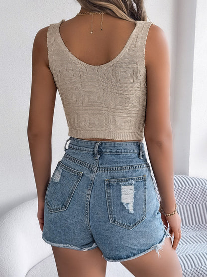 Twisted V-Neck Knit Vest-Angel Casuals