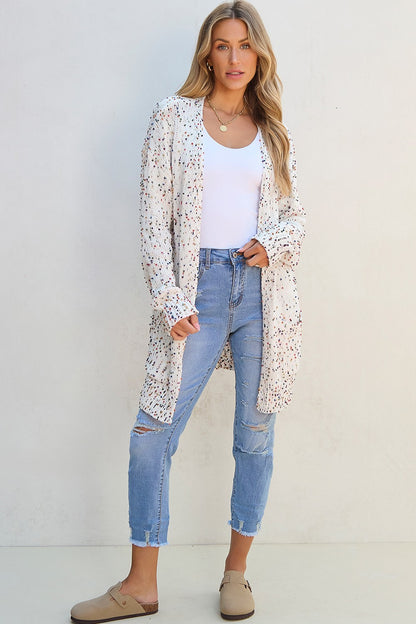 Open Front Long Sleeve Cardigan-Angel Casuals