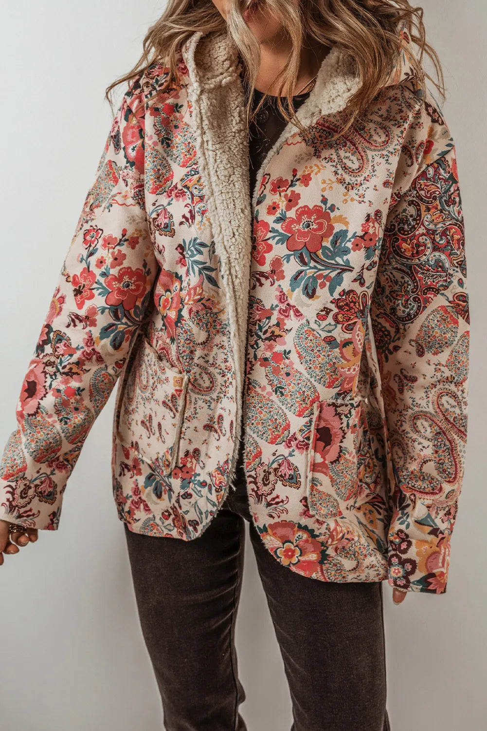 Printed Long Sleeve Hooded Jacket-Angel Casuals