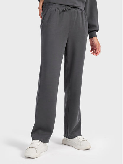 Drawstring Pocketed Sport Pants-Angel Casuals