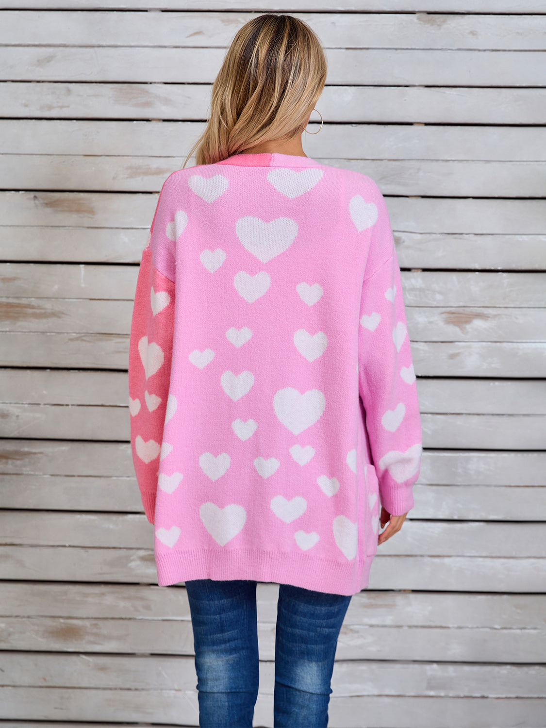 Angel Wings Heart Open Front Long Sleeve Cardigan-Angel Casuals