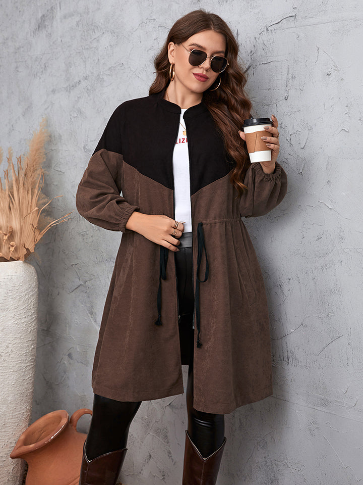 Honey Two-Tone Dropped Shoulder Trench Coat-Angel Casuals