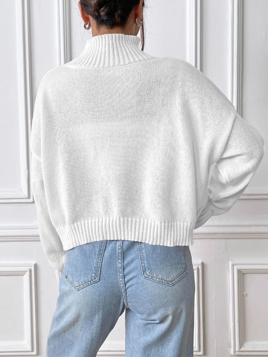 Heart Turtleneck Long Sleeve Sweater-Angel Casuals