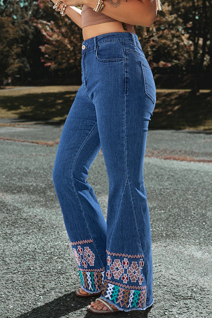 Embroidered Bootcut Jeans-Angel Casuals