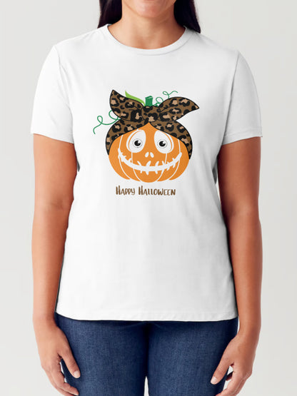 Simply Love Full Size HAPPY HALLOWEEN Pumpkin Graphic Short Sleeve Tubular T-Shirt-Angel Casuals