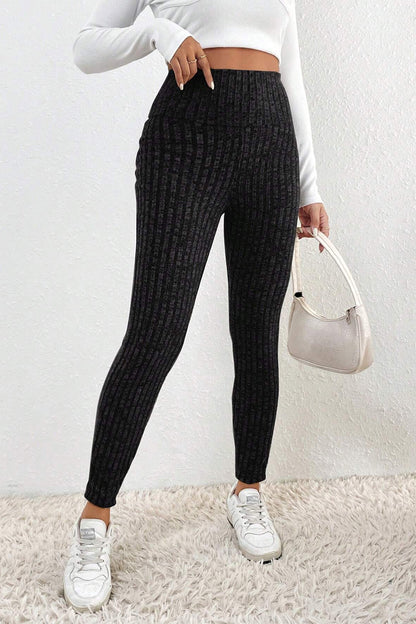 Ribbed High Waist Leggings-Angel Casuals