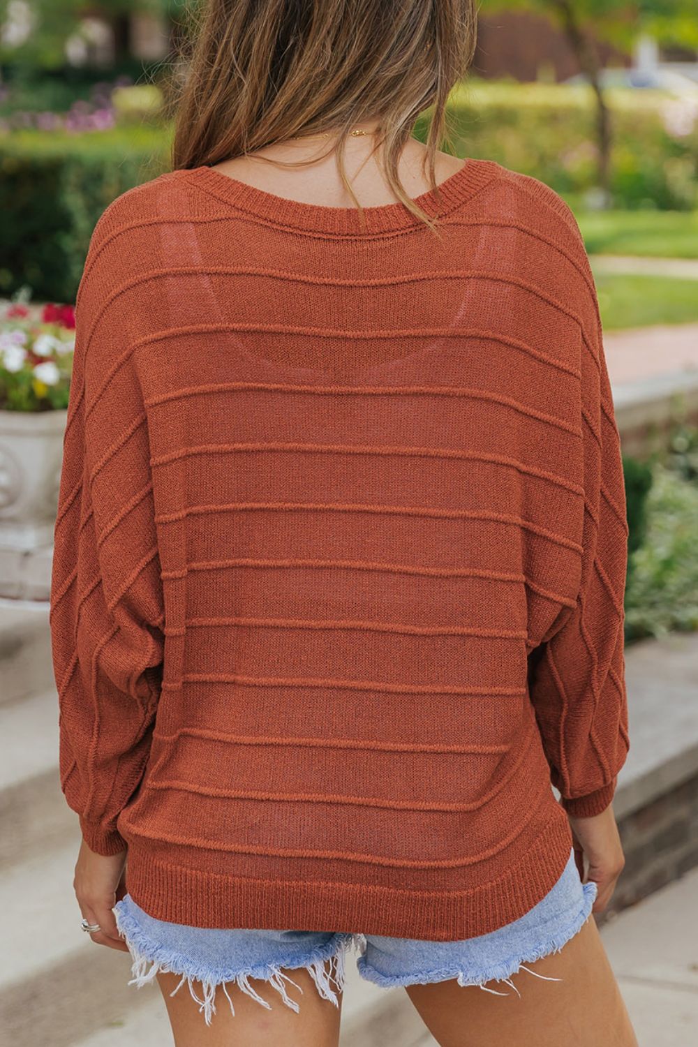 Round Neck Long Sleeve Knit Top-Angel Casuals