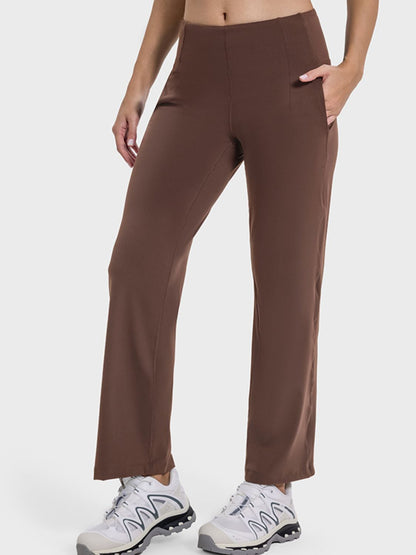 Pocketed High Waist Active Pants-Angel Casuals