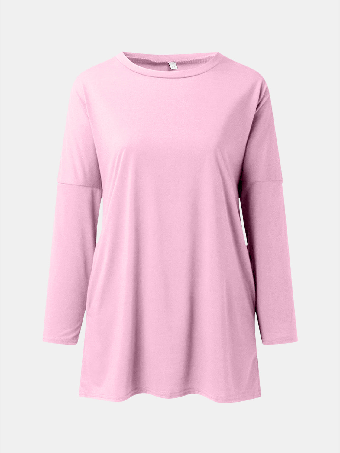 Full Size Round Neck Long Sleeve T-Shirt-Angel Casuals