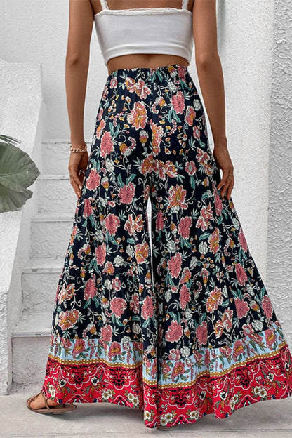 Floral High Waist Palazzo Pants-Angel Casuals