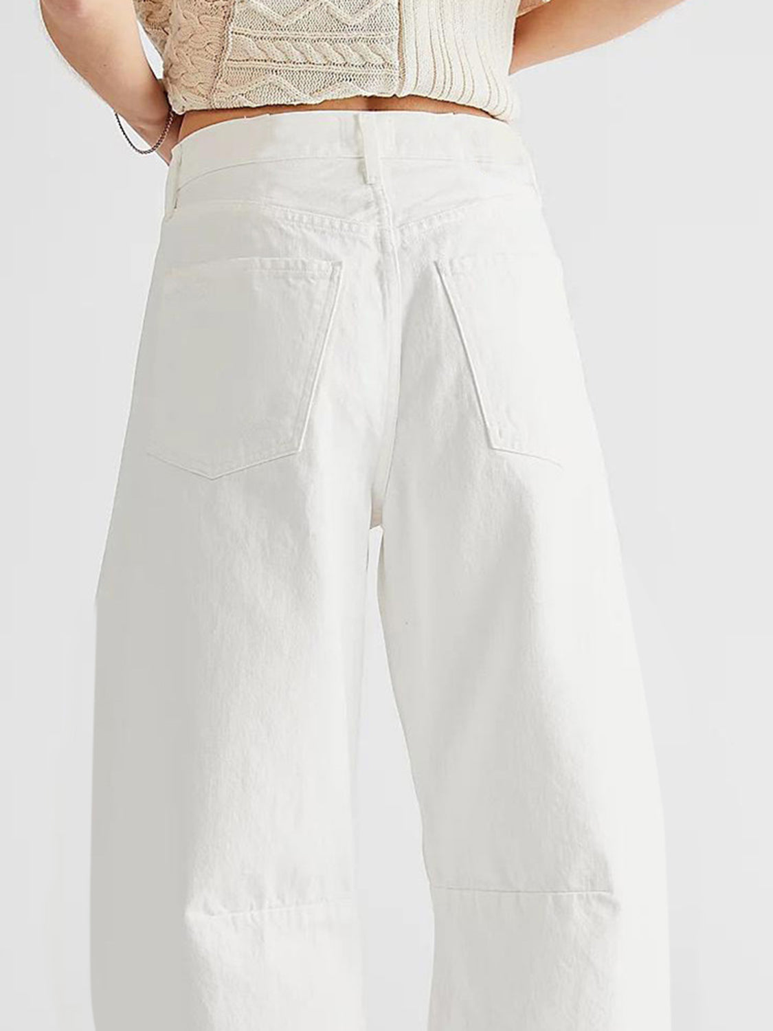 Raw Hem Wide Leg Jeans with Pockets-Angel Casuals