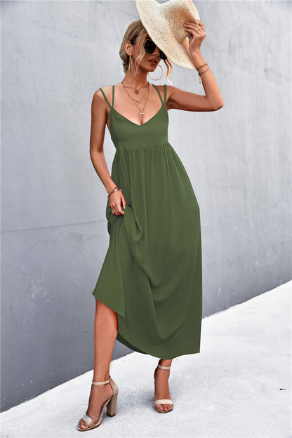 Double Strap Tie Back Dress-Angel Casuals