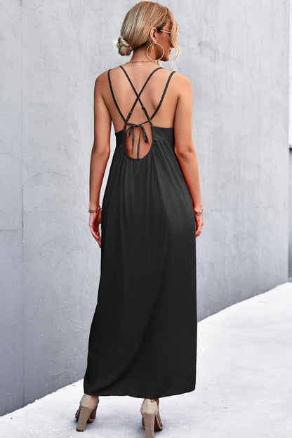 Double Strap Tie Back Dress-Angel Casuals