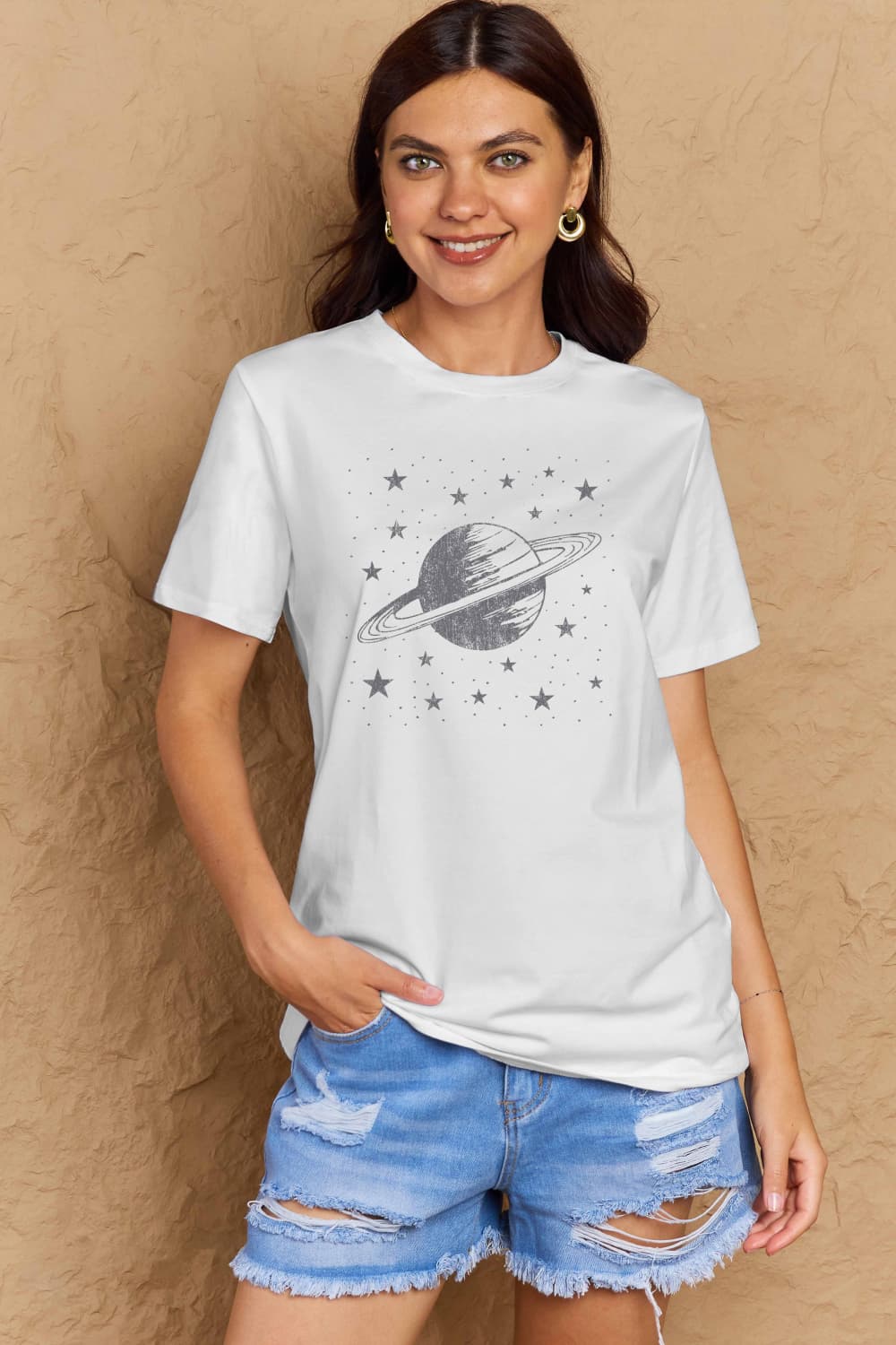 Simply Love Full Size Planet Graphic Cotton T-Shirt-Angel Casuals