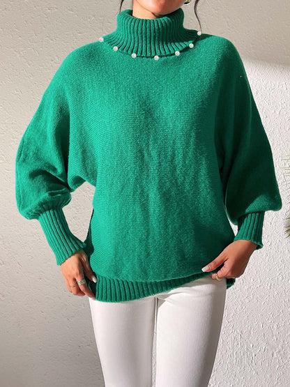 Turtleneck Long Sleeve Sweater-Angel Casuals