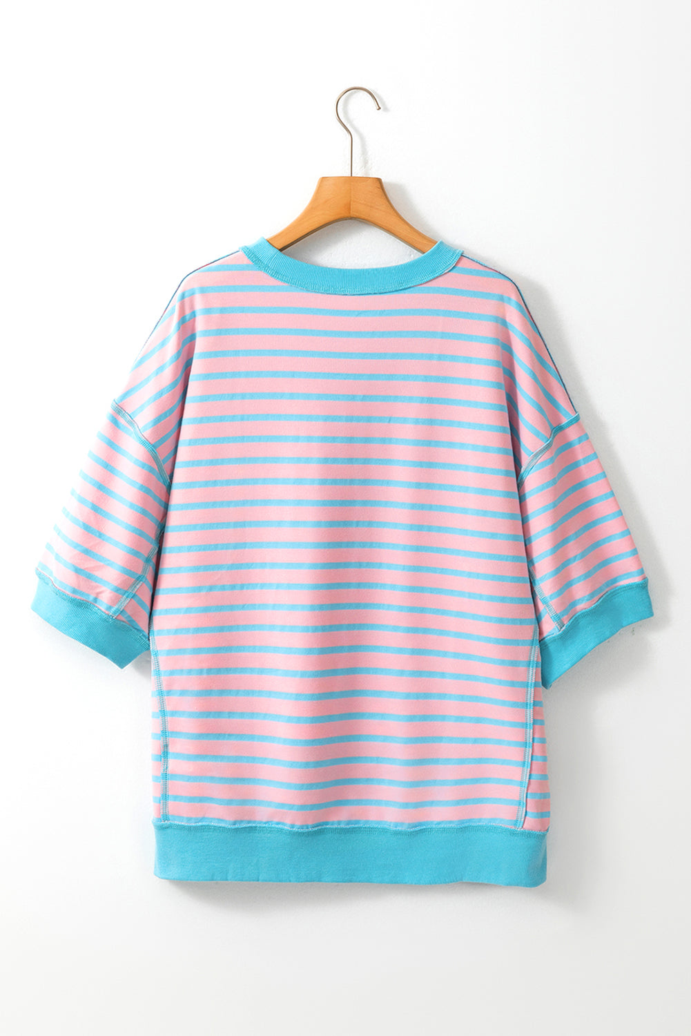 Boots Striped Round Neck Half Sleeve T-Shirt-Angel Casuals