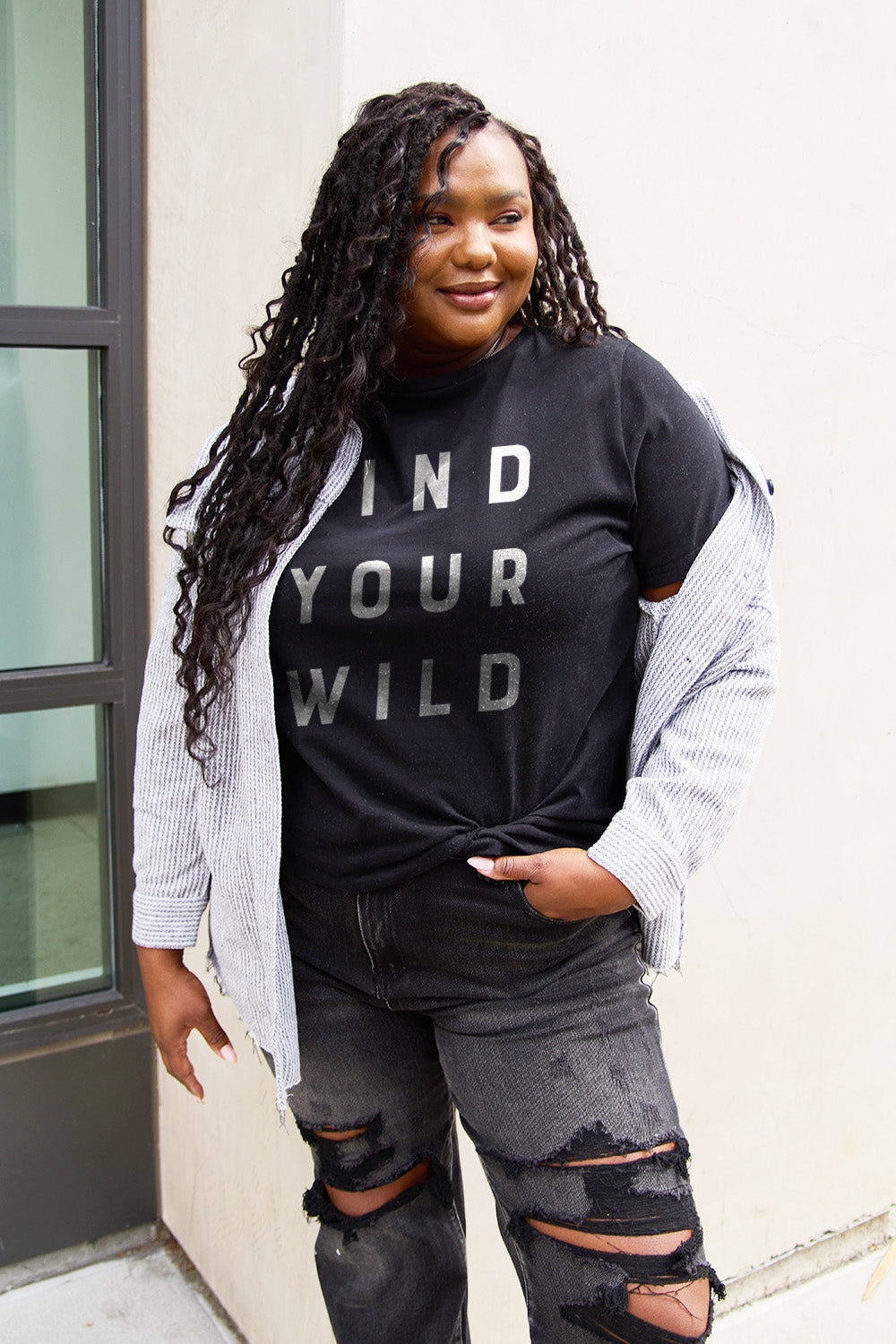 Simply Love Full Size FIND YOUR WILD Short Sleeve T-Shirt-Angel Casuals