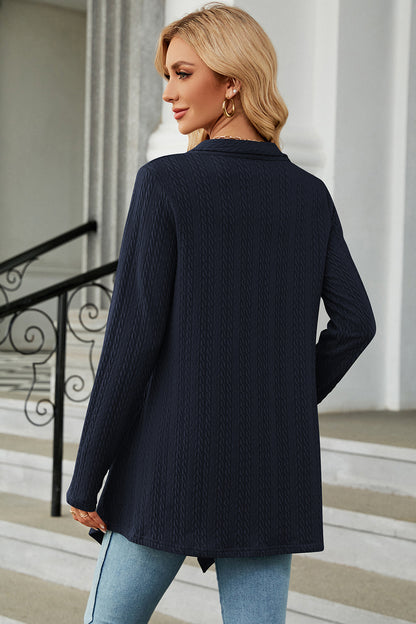 Open Front Long Sleeve Cardigan-Angel Casuals