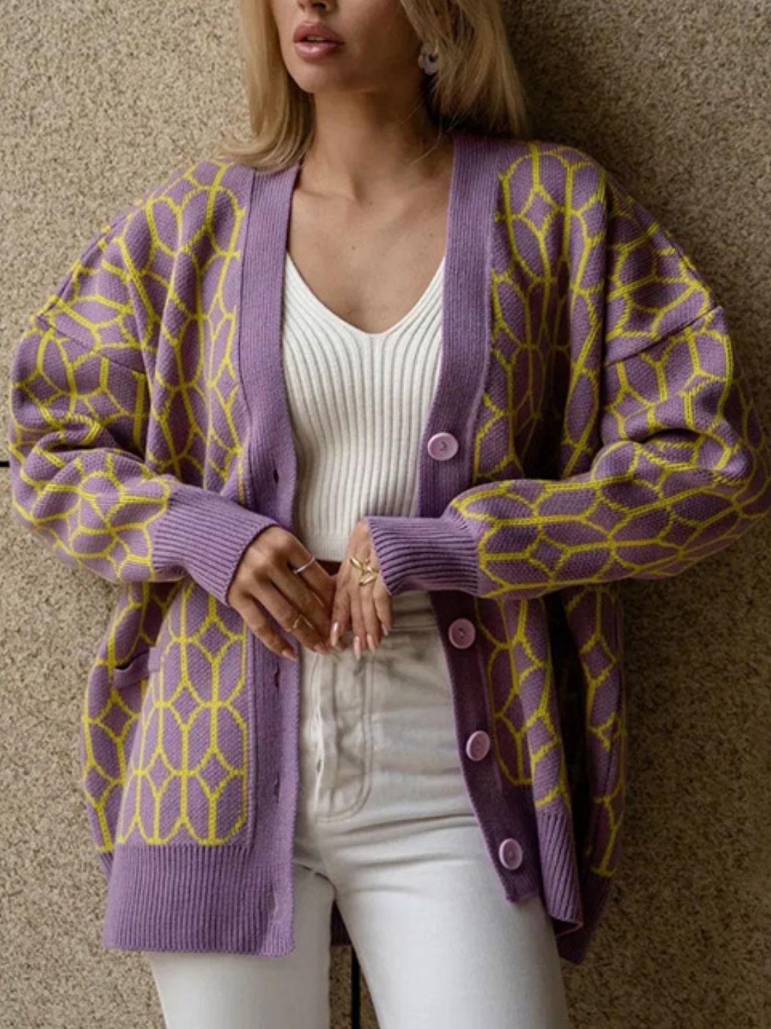 Button Up Long Sleeve Cardigan-Angel Casuals