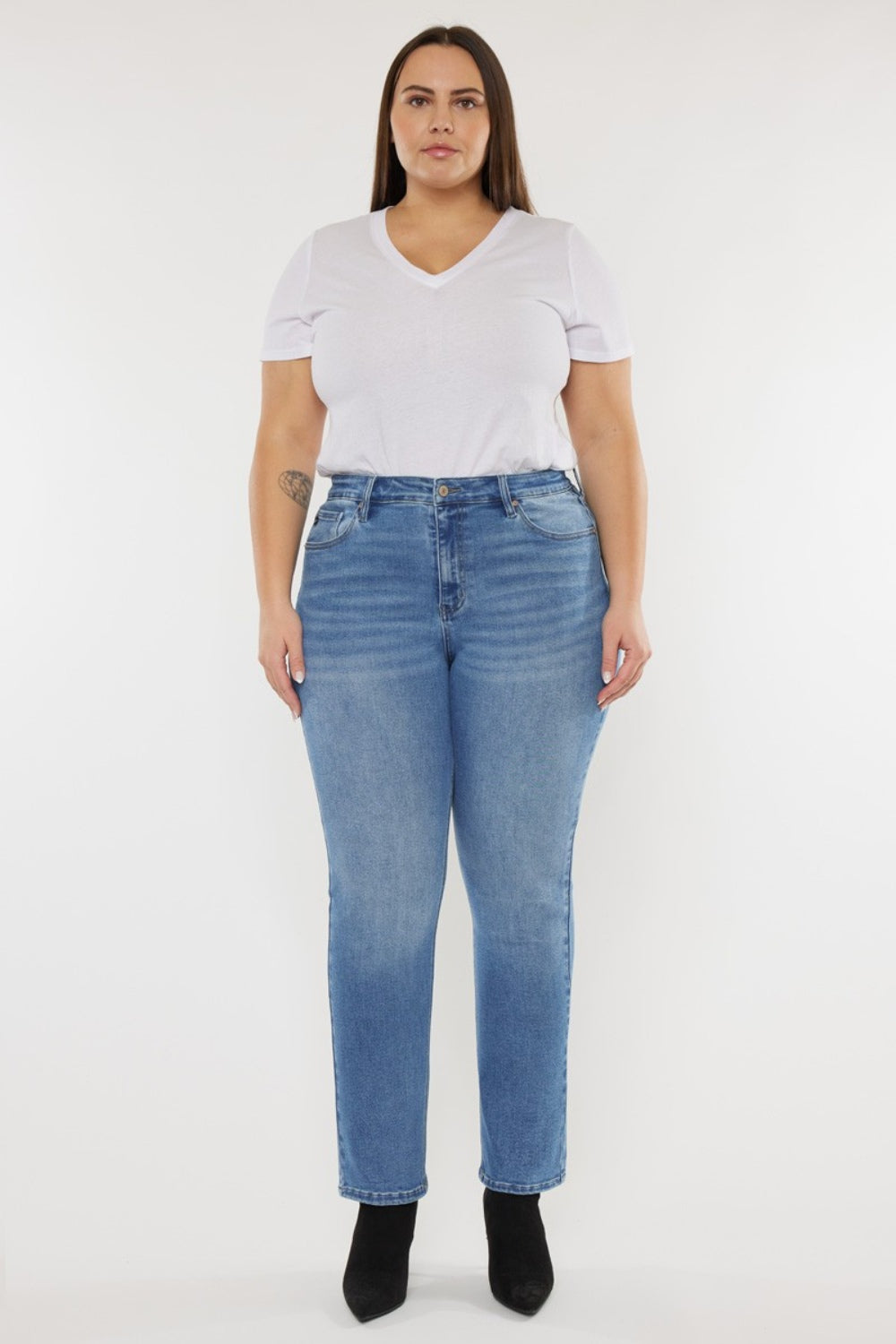 Kancan Full Size Cat's Whiskers High Waist Jeans-Angel Casuals