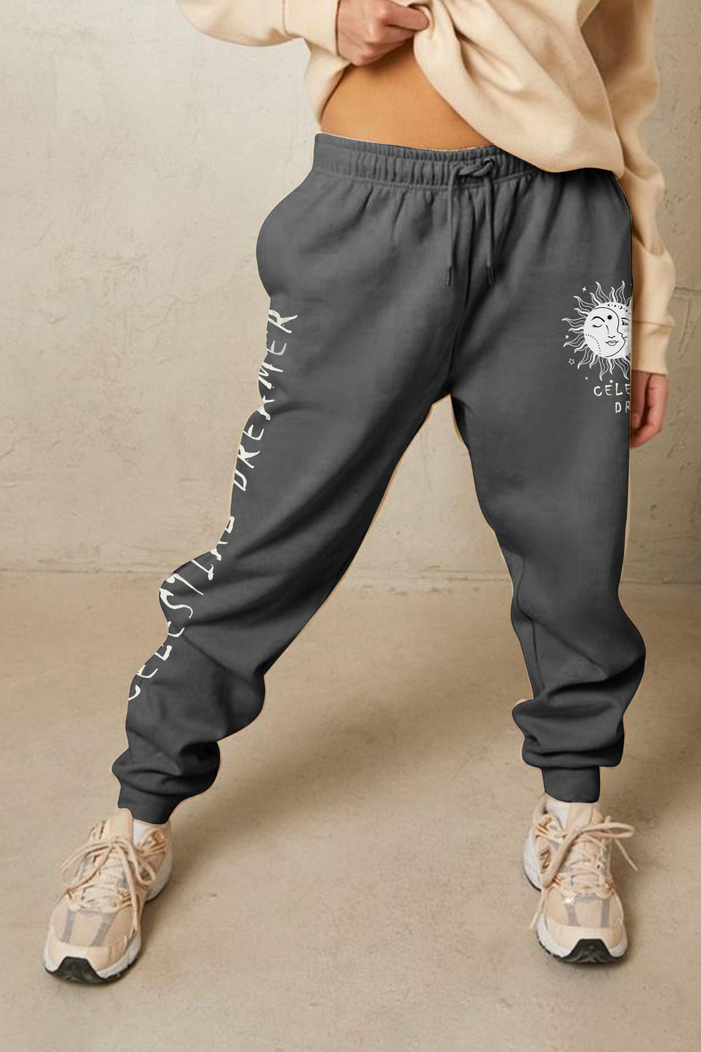 Simply Love Full Size CELESTIAL DREAMER Graphic Sweatpants-Angel Casuals