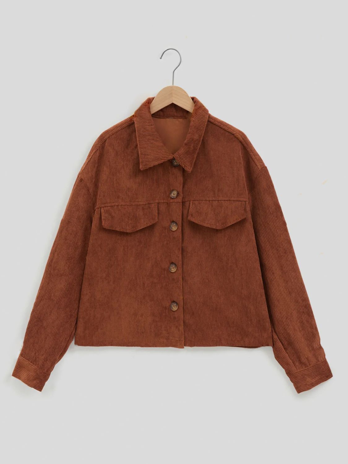 Button Up Long Sleeve Jacket-Angel Casuals