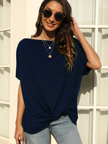 One Shoulder Short Sleeve T-Shirt-Angel Casuals
